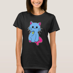 Camiseta Orgulho Lgbtq Pan Cores Pansexuais Bandeira Gato A