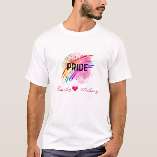 Camiseta Orgulho LGBTQ Personalizado Cor do Arco-Íris (Frente)