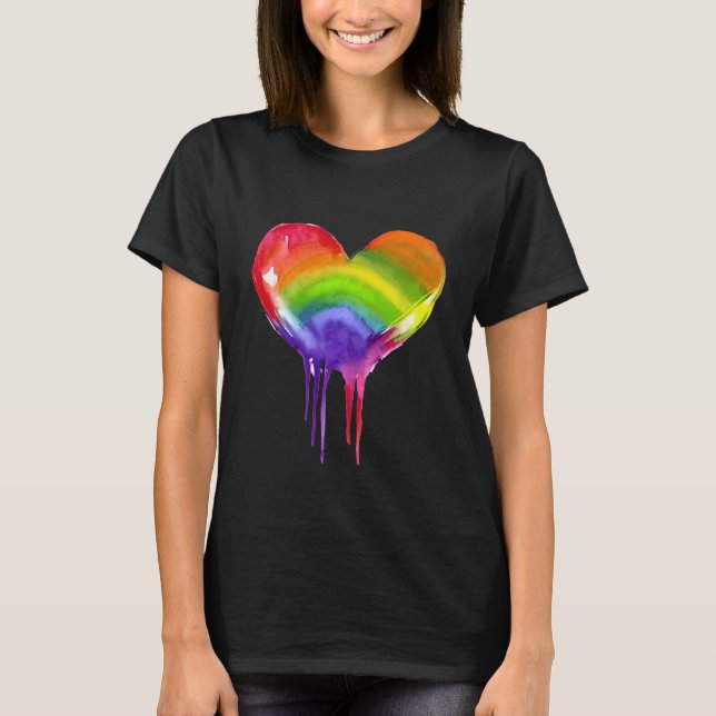 Camiseta Orgulho LGBTQIA+ Coração Arco-íris (Frente)
