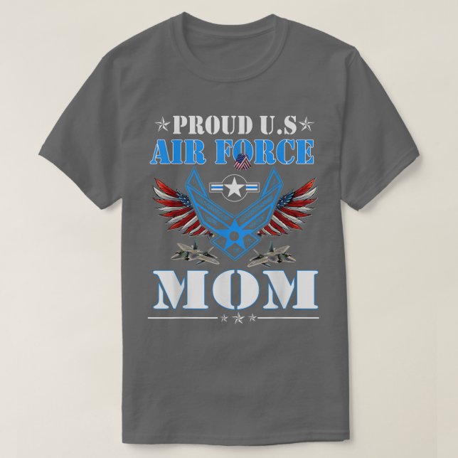 Camiseta Orgulho Mãe da Força Aérea Americana Família Milit (Frente do Design)