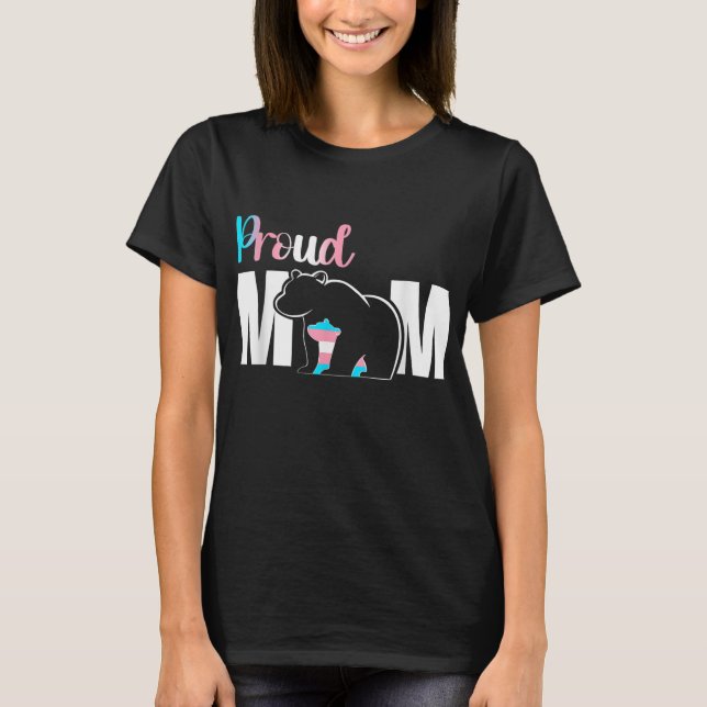 Camiseta Orgulho Mãe Dia de as mães Transgênero Urso da Mãe (Frente)