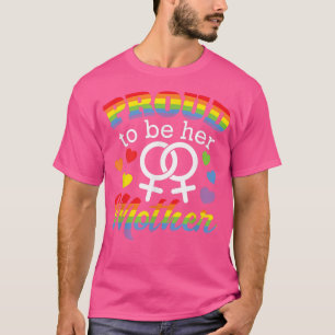 Camiseta Orgulho Mãe Gay Filha Arco-Íris Bandeira LGBTQ Pa