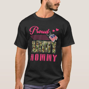 Camiseta Orgulho Mamãe Militar Camuflagem Cachorro Mothe