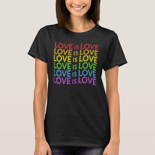 Camiseta Orgulho Marcha Arco-Íris Igualdade Amor É Amor Gay (Frente)