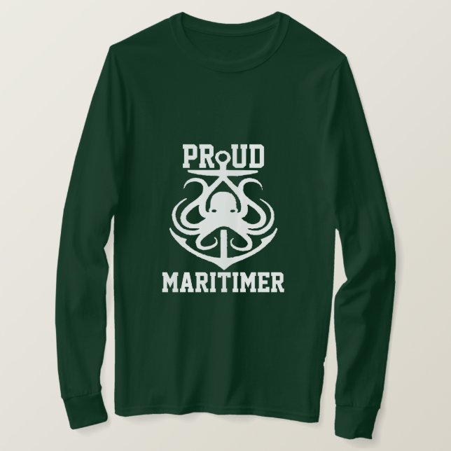 Camiseta Orgulho Maritimer Âncora polvo Lighthouse rota T (Frente do Design)