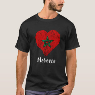 Camiseta Orgulho marroquino Coração Marrocos Raízes marroqu