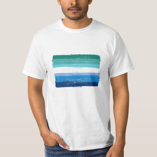 Camiseta ORGULHO MASCULINO DE GAY PINTADO - Azure (Frente)