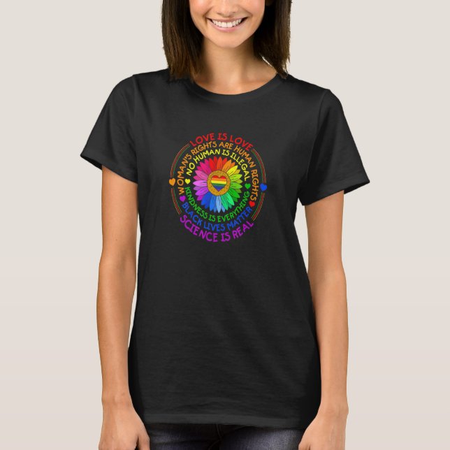 Camiseta Orgulho Mês Blm Lgbt Sinalizador Arco-Íris Protest (Frente)