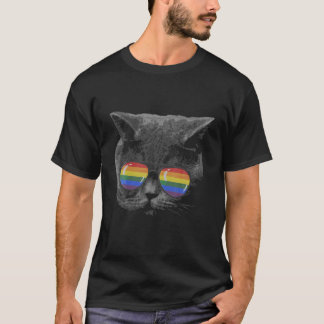 Camiseta Orgulho Mês da Sinalizador de Arco-Íris Curto Brit