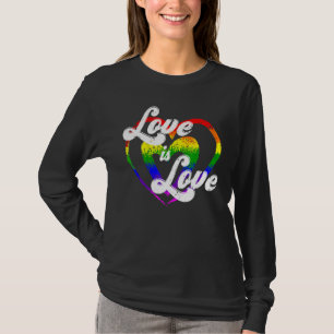 Camiseta Orgulho Mês O Amor É Amor Arco-Íris Bandeira Orgul