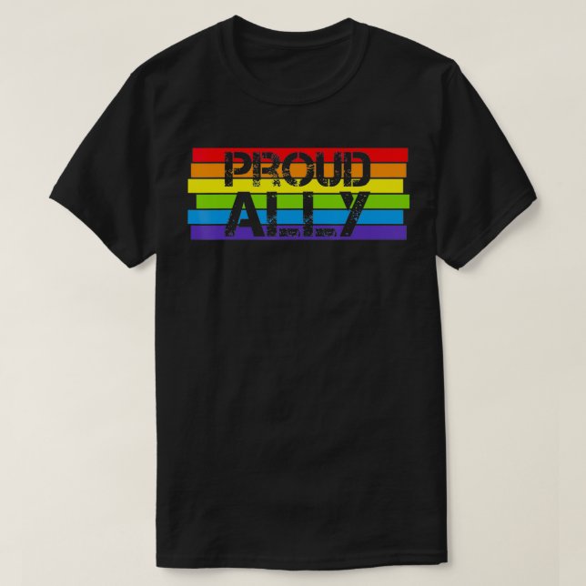 Camiseta orgulho mês roupa arco-íris cores aliados (Frente do Design)