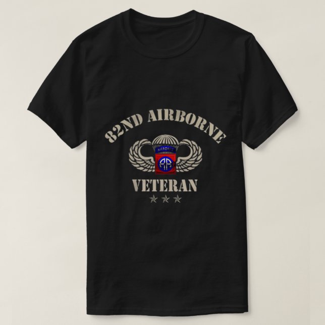 Camiseta Orgulho Militar Americano 82.ª Divisão Aerotranspo (Frente do Design)