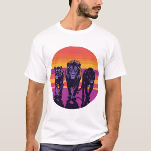 Camiseta Orgulho na natureza - Silhueta dos grandes gatos r