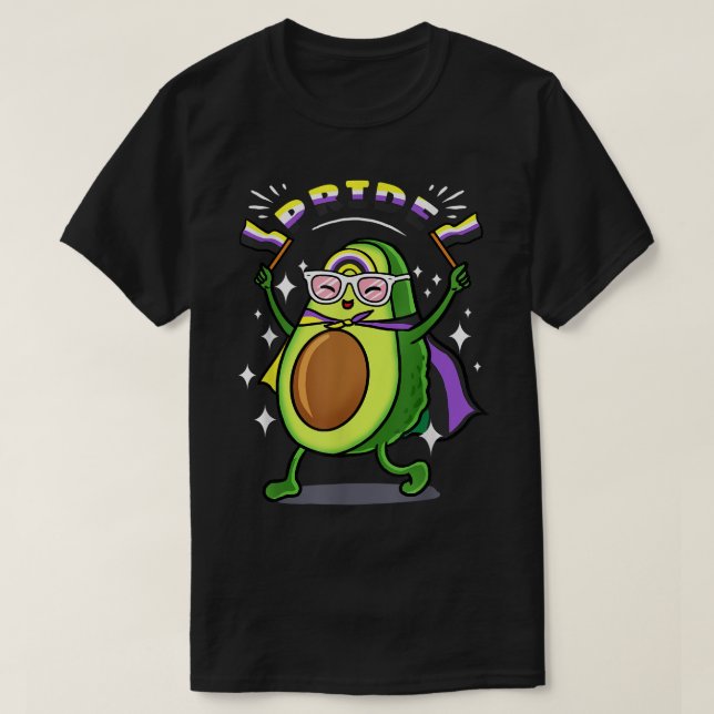 Camiseta Orgulho Não-Binário Avocado (Frente do Design)