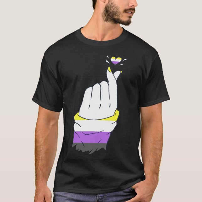 Camiseta Orgulho Não-Binário Finger Amor Genderfluido Cardí (Frente)