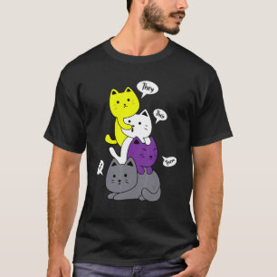 Camiseta Orgulho Não Binário Gato Lgbt Eles Seu Deles Mia F