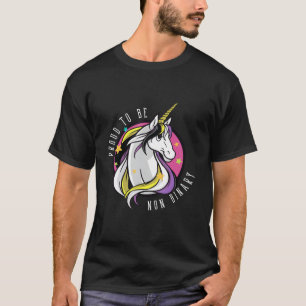 Camiseta Orgulho Não-Binário Unicórnio Enby Genderqueer Non