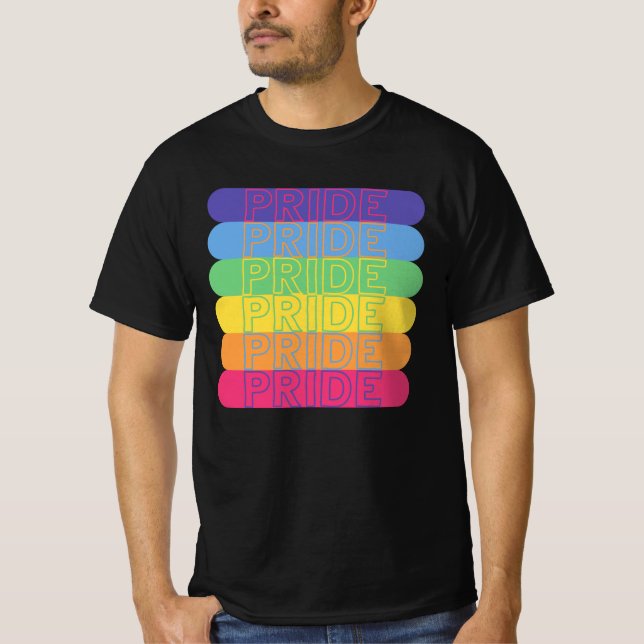 Camiseta Orgulho nas cores do arco-íris (Frente)