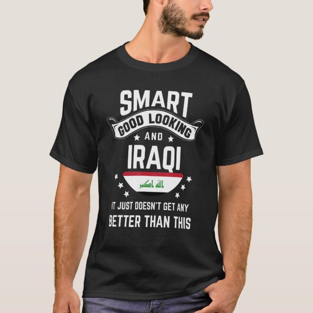 Camiseta Orgulho nativo iraquiano Bandeira do Iraque Raízes (Frente)