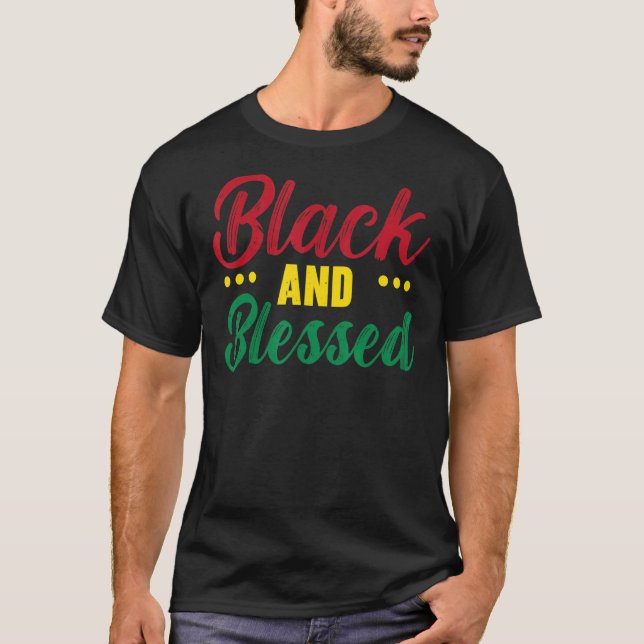 Camiseta Orgulho Negro Abençoado Melanin African Amer (Frente)