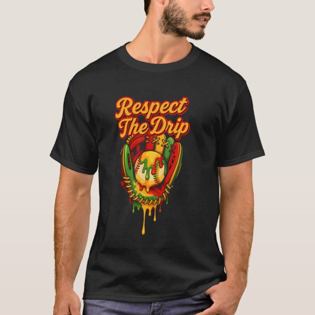 Camiseta Orgulho Negro do Juneteenth do Drip de Beisebol Af (Frente)