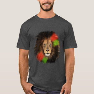 Camiseta orgulho negro leão vermelho verde unidade selva ga