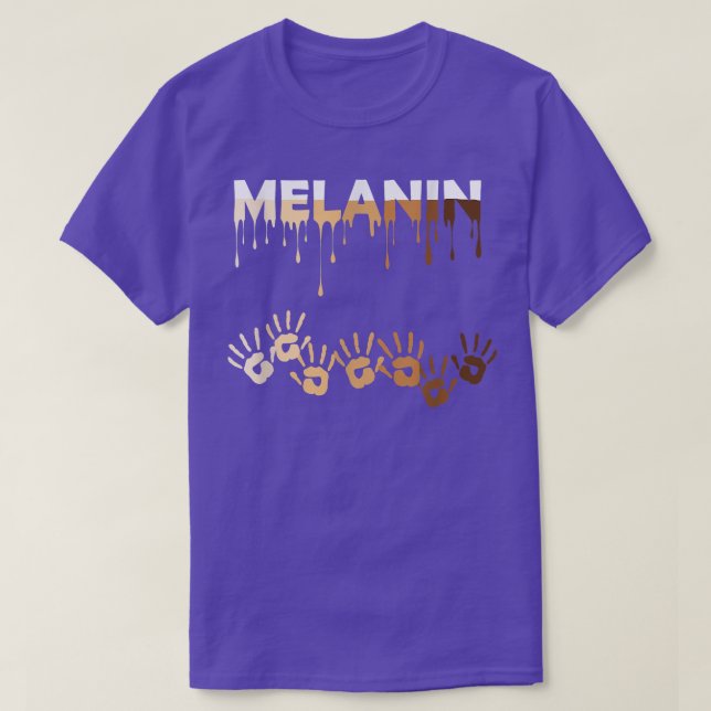 Camiseta Orgulho Negro Melanin, História Negra Mês Para Hom (Frente do Design)
