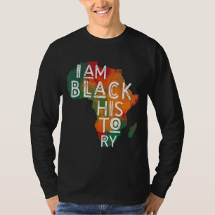 Camiseta Orgulho Negro Oferece Eu Sou História Negra Americ