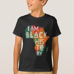 Camiseta Orgulho Negro Oferece Eu Sou História Negra Americ