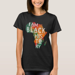 Camiseta Orgulho Negro Oferece Eu Sou História Negra Americ