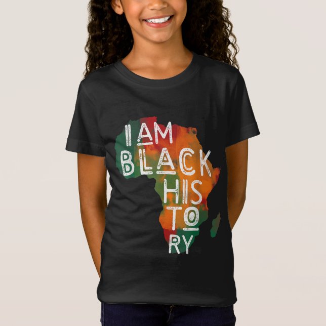 Camiseta Orgulho Negro Oferece Eu Sou História Negra Americ (Frente)