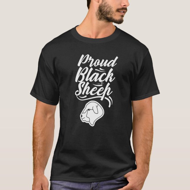 Camiseta Orgulho Negro Ovino Negro Dito Humor Sarcástico (Frente)