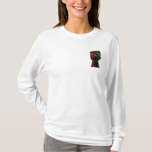 Camiseta orgulho negro punho vermelho verde bandeira pan-af