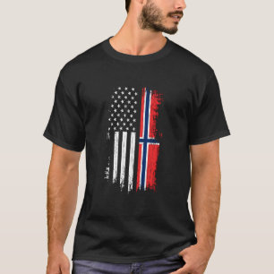 Camiseta Orgulho Norueguês de Bandeira Americano, Noruega U