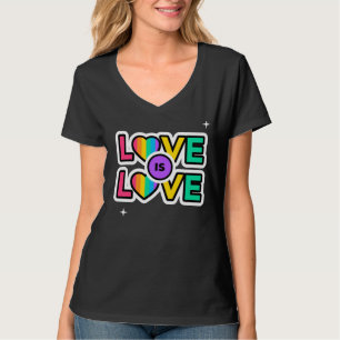 Camiseta Orgulho. O amor é o amor. Gay do arco-íris cores T