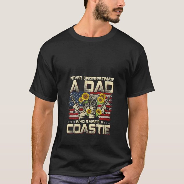 Camiseta Orgulho Pai Coastie Guarda Militar Veterana dos EU (Frente)