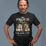 Camiseta Orgulho Papa da Camisa-Formando<br><div class="desc">Camiseta avô de graduação com um quadro de formandos, 5 fotos do seu neto, o ditado "papa orgulhoso do formando", seu nome, local de estudo e ano de aula.</div>