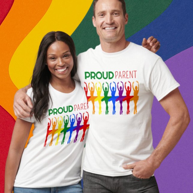 Camiseta Orgulho PARENTE Orgulho gay Balé Arco-Íris Silhoue (Criador carregado)