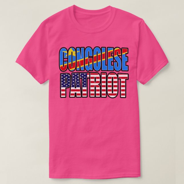 Camiseta Orgulho Patriótico Americano Democrático Congolês  (Frente do Design)