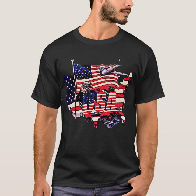 Camiseta Orgulho Patriótico de T-Shirt: Teto Livre American (Frente)