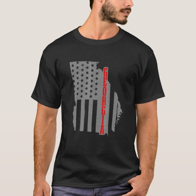 Camiseta Orgulho Patriótico do Estado de Bandeira da Geórgi (Frente)