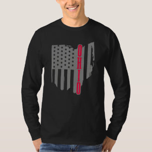 Camiseta Orgulho Patriótico do Estado de Bandeira de Ohio -
