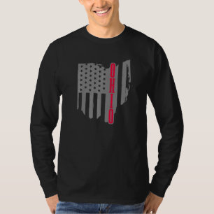 Camiseta Orgulho Patriótico do Estado de Bandeira de Ohio -