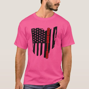 Camiseta Orgulho Patriótico do Estado de Bandeira de Ohio -