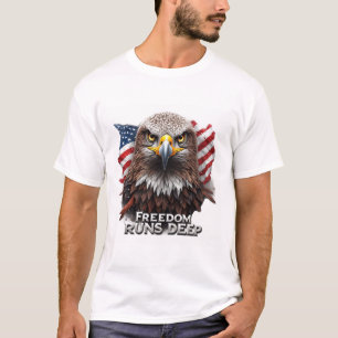 Camiseta Orgulho Patriótico EUA Liberdade Profunda Adesivo