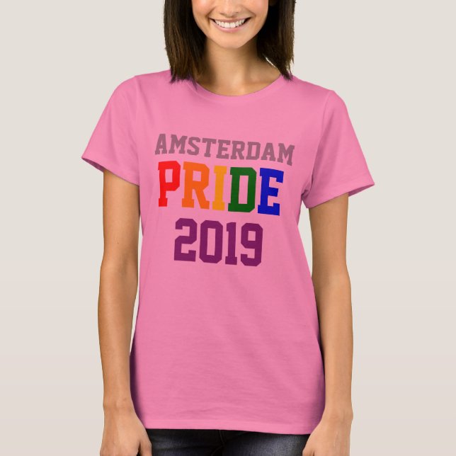 Camiseta Orgulho Personalizado de Amsterdã 2019 (Frente)