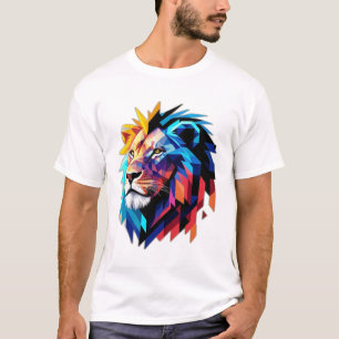 Camiseta Orgulho Pixelado: Leão Geométrico