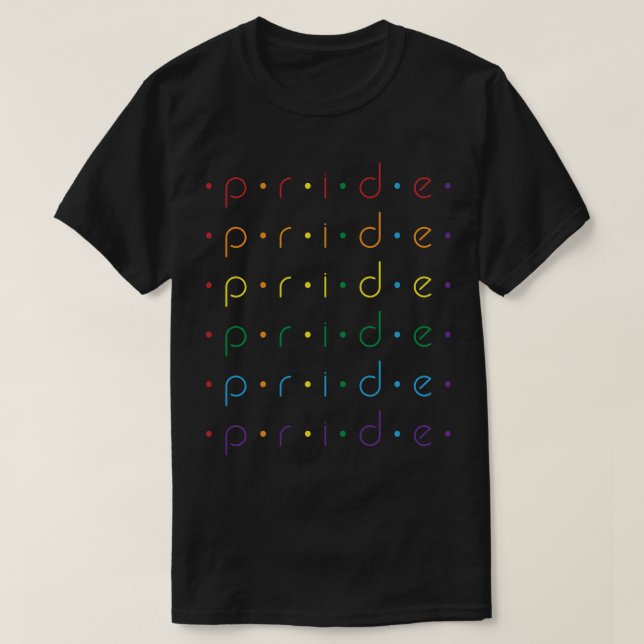 Camiseta Orgulho Pontos de Padrão do Arco-Íris Gay LGBT Fil (Frente do Design)