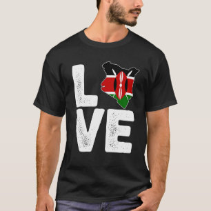 Camiseta Orgulho queniano Ame bandeira do Quênia Mapa da Hi