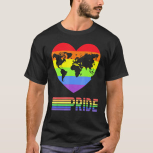 Camiseta Orgulho Rainbow Ama Terra Mundo Homens Lésbicos Ga